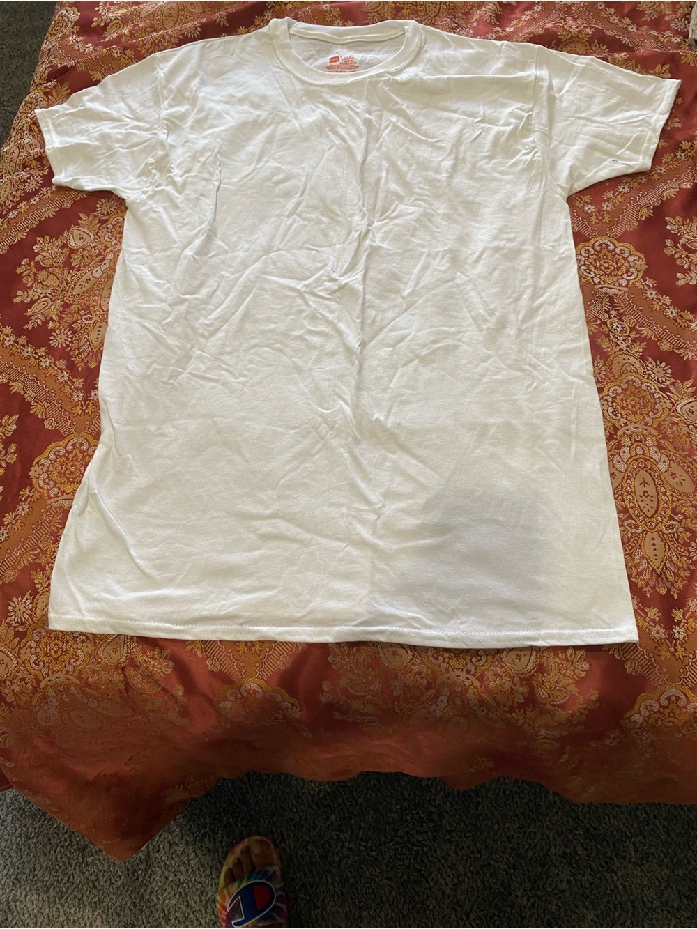 Hanes White Short Sleeve Crew T-Shirt - Plain Classic